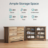LINSY HOME 6 Drawers Dresser for Bedroom, Wood Bedroom Dresser Modern Drawer Chest, 6 Chest of Drawer, Tall Dresser for Closet, Dressers Organizer for Living Room, Closet, Hallway, Nursery LINSY HOME