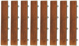Bare Decor BARE-WF2013 EZ Loop Ends Side Trim Piece Interlocking Flooring in Solid Teak Wood, Brown, 8 Count Bare Decor