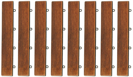 Bare Decor BARE-WF2013 EZ Loop Ends Side Trim Piece Interlocking Flooring in Solid Teak Wood, Brown, 8 Count Bare Decor