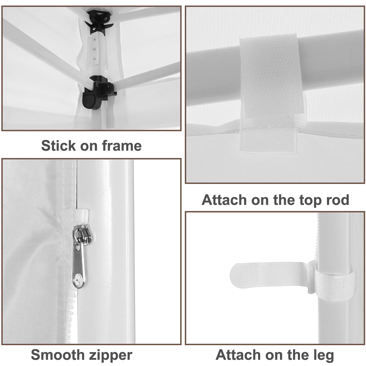 MASTERCANOPY Instant Canopy Tent Sidewall for 10x10 Pop Up Canopy, 1 Piece, White MASTERCANOPY