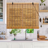 IMSGVIFO Bamboo Blinds,UV Protection Bamboo Roll Up Shades,Easy to Install Blinds for Interior Windows,Roman Curtains Shades for Indoor Windows Outdoor,Carbonized, 36x72 Inch IMSGVIFO