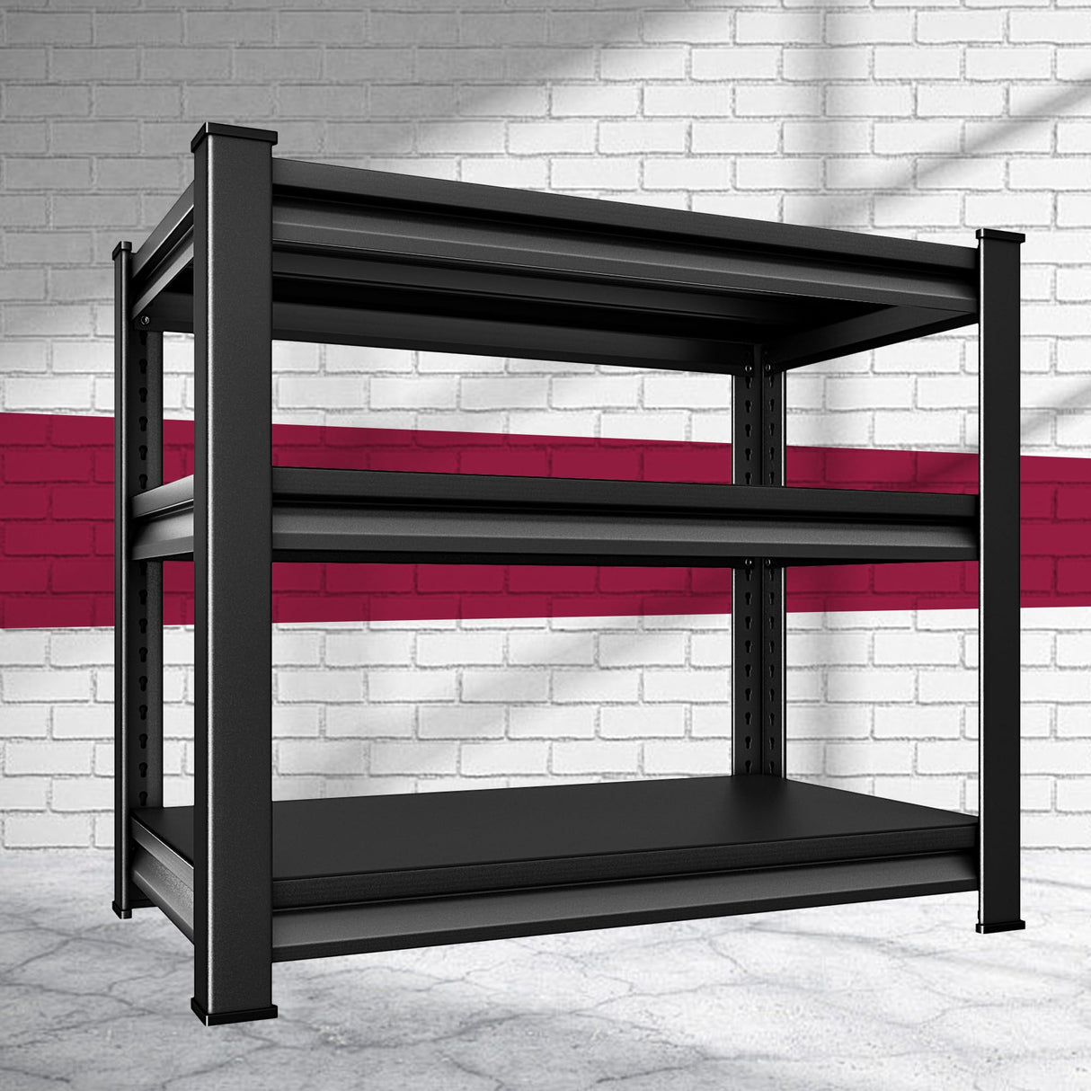 Huhaneon Garage Shelves Heavy Duty - 36''W 1,200Lbs Metal Adjustable Storage Shelving Rack Units for Warehouse Basement Pantry Kitchen 36" W x 16" D x 36" H 3 Tier Black Huhaneon