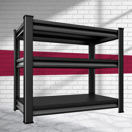 Huhaneon Garage Shelves Heavy Duty - 36''W 1,200Lbs Metal Adjustable Storage Shelving Rack Units for Warehouse Basement Pantry Kitchen 36" W x 16" D x 36" H 3 Tier Black Huhaneon