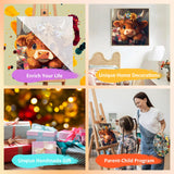 Paint by Numbers for Adult with Frame, Cow Paint by Numbers Kit for Adults Beginners, DIY Cow Acrylic Painting on Canvas for Home Wall Art Decor 9.8x9.8 Inch (with Frame Easel) Mandun