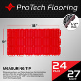Caliber ProTech Garage Flooring Tiles, 9” x 18” Interlocking Tiles, Red, 24-Pack Caliber