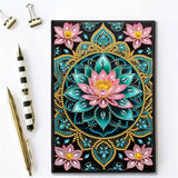 Lotus Diamond Painting Notebook for Adults, A5 Diamonds Art Journal and DIY Sketchbook, Diamond Art Kit Supplies,Gift for Beginners, Craft Lovers, Artists. (Lotus) Formeydemi