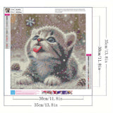 Animal Cat Diamond Art Kits for Adults,DIY Round Full Drill Diamond Painting Kits for Beginners Gem Art Winter Cat,5D Diamond Dots Painting with Diamond Arts and Crafts Wall Decor 13.8 x 13.8inch GEMFAMILY