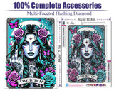 Gothic Diamond Art Kits for Adults-The Bitch Tarot Diamond Painting Kits for Adults Beginners, 5D DIY Full Drill Round Rhinestone Gem Art Crafts Paintings for Home Wall Decor 12"x16" GQYCZZ