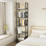 Azheruol Bookshelf Storage Shelf Bookcase Freestanding Storage Stand for Living Room, Bedroom, Kitchen Rust Resistance Easy Assembly Free Combination Multi-Functional Organizer (5 Tiers, Black) Azheruol