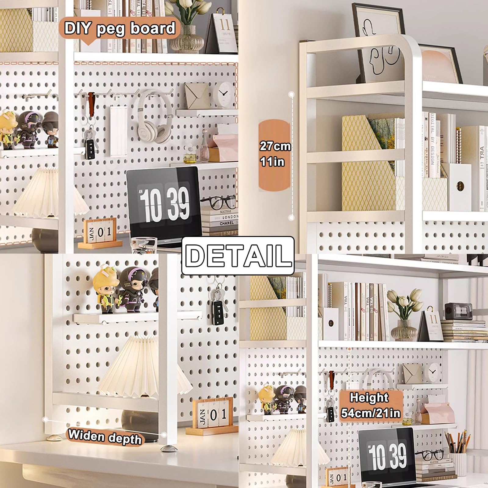 Stylish Metal Desktop Bookcase by DYUNCZ - Space-Saving Organiser Shelf - WoodArtSupply