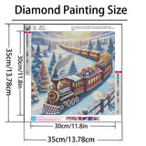GXGLLPZBY Christmas Diamond Art Kits for Adults, 5D DIY Full Drill Diamond Painting Kits for Beginners, Snowy Steam Train Paint by Diamonds Gem Art Painting Kit for Home Wall Decor 13.8x13.8inch GXGLLPZBY