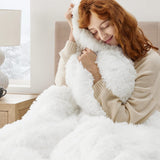 Bedsure Soft White Throw Blanket for Couch, Fluffy White Blankets Fuzzy Fleece Blanket for Sofa Chair, Cozy Sherpa Faux Fur Blanket, White Decor Christmas Blanket White Gifts for Women, Girls, 50x60 Bedsure