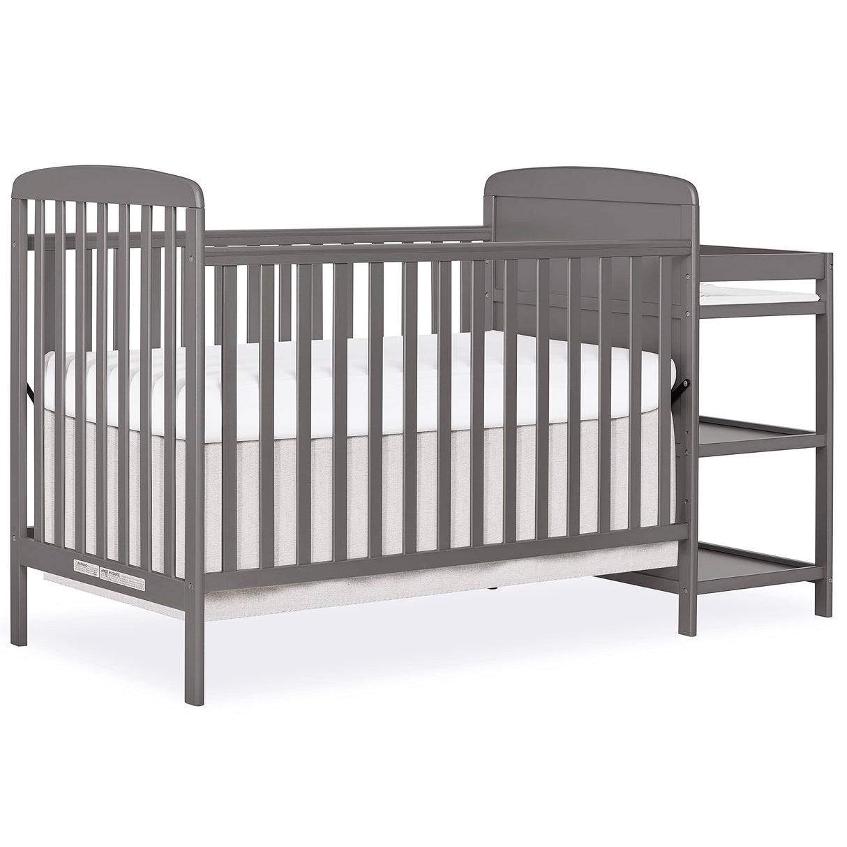 Dream On Me Anna 3-in-1 Full-Size Crib and Changing Table Combo in Steel Grey, Greenguard Gold Certified, Non-Toxic Finishes, Includes 1" Changing Pad, Wooden Nursery Furniture Dream On Me