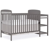Dream On Me Anna 3-in-1 Full-Size Crib and Changing Table Combo in Steel Grey, Greenguard Gold Certified, Non-Toxic Finishes, Includes 1" Changing Pad, Wooden Nursery Furniture Dream On Me