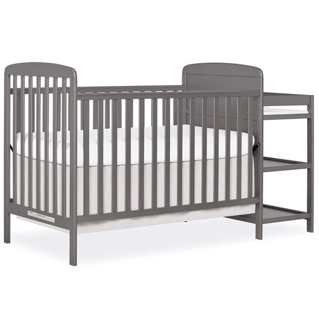 Dream On Me Anna 3-in-1 Full-Size Crib and Changing Table Combo in Steel Grey, Greenguard Gold Certified, Non-Toxic Finishes, Includes 1" Changing Pad, Wooden Nursery Furniture Dream On Me