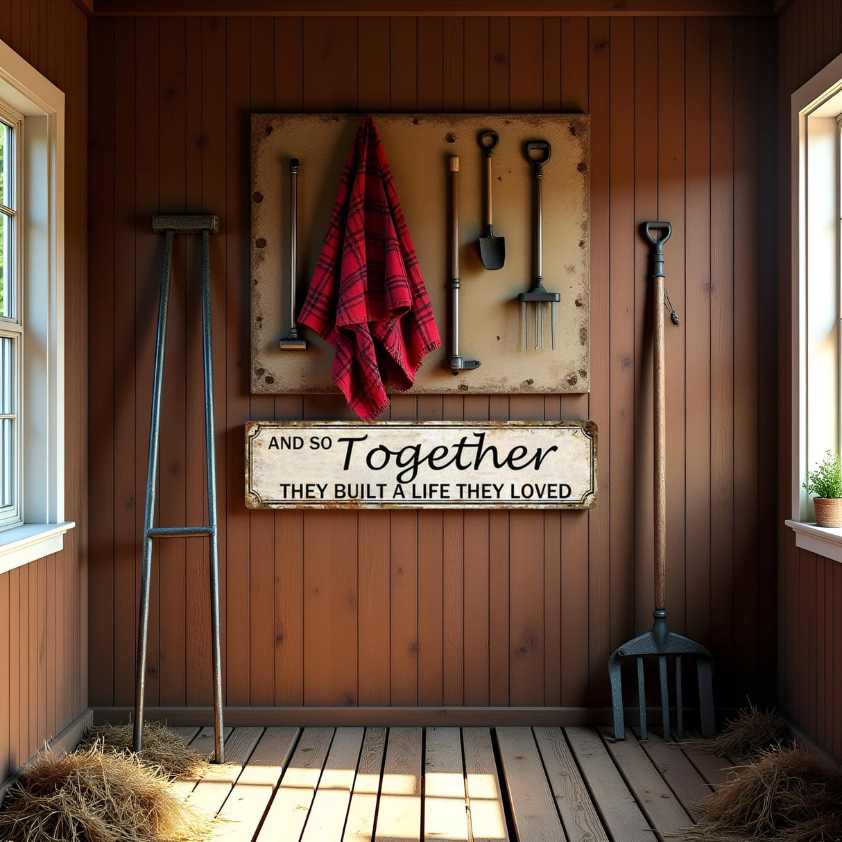 And So Together They Built A Life They Loved Tin Sign Farmhouse Wall Decor Rustic Home Decor Farm House Decorations For Home 4x16 Inch Vitagry