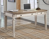 Signature Design by Ashley Realyn Farmhouse 60" Home Office Desk with USB Charging, Chipped White Signature Design by Ashley