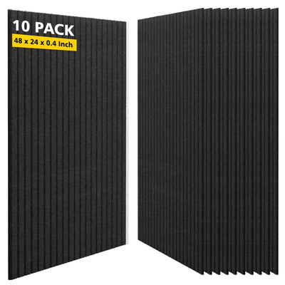 Acoustic Panels,10 Pack Sound Panels Noise Reducing for Walls,48"x24"x0.4" Soundproof Wall Panels,High-Density Acoustic Wall Panels,Decorative Wall Sound Absorbing Panel,Black