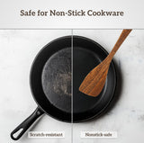 Wooden Spatula for Cooking, Long Handle, Wooden Spoons Set of 2 for Nonstick Pans & Cookware, Wooden Utensil Set, Wood Flipper for Pan and Wok, Wood Scraper, Spatula for Flipping, Serving & Scraping Tigina