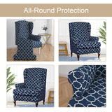 Eco-Ancheng Wingback Chair Slipcover 2 Piece Wingback Chair Cover Spandex Wing Chair Slipcovers Wingback Armchair Covers with Elastic Bottom for Living Room Wingback Chair Eco-Ancheng
