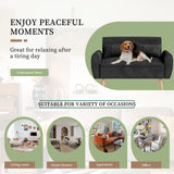 Vongrasig 47" Small Modern Loveseat Sofa, Mid Century Linen Fabric 2-Seat Sofa Couch Tufted Love Seat with Back Cushions and Tapered Legs for Living Room, Bedroom and Small Space (Black) Vongrasig