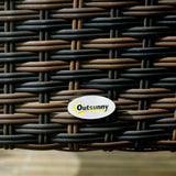 Outsunny 4 PE Rattan Outdoor Dining Chairs with Cushions, Patio Wicker Dining Chairs with Backrests for Porch, Deck, Garden, Brown Outsunny