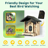 TT Nature Bird Feeder with Camera Solar Powered, Upgraded 1.5L Smart Bird Feeder Camera for Bird Watching, Auto Capture & Instant Real-time Notifications, Ideal Gift for Bird Lovers TT Nature