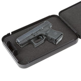 Stalwart Portable Gun Safe – Top Opening Personal Steel Travel Combination Lock Box with 1500 Pound Test Tether Cable for Car, Desk or Home Stalwart