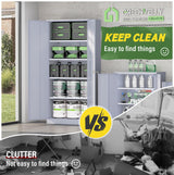 Greenvelly Metal Garage Storage Cabinet with Doors and Shelves,72" Tall Steel Locking Garage Storage Cabinet,Metal Office Storage Cabinet for Home,School,Garage(Dark Grey) Greenvelly