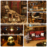 DIY Book Nook Kit, Miniature Dollhouse Booknook Kit, 3D Wooden Puzzle Bookend Bookshelf Insert Decor with LED Light for Teens and Adults (Beyond Library Max) CCCDF