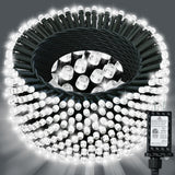 JACKYLED Outdoor String Lights Waterproof, 178FT 500 LED Plug in Christmas Light with 8 Modes, Fairy String Lights for Xmas Tree Halloween Holiday Party Garden Yard House Decoration, Cool White JACKYLED