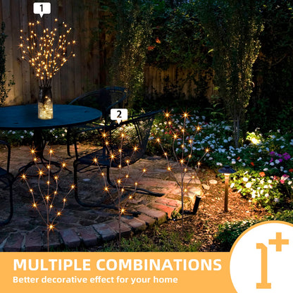 EAMBRITE 3PK Brown Lighted Twig Branches Pathway Light with 30" 60 LED Warm White Bulbs for Outdoor and Indoor