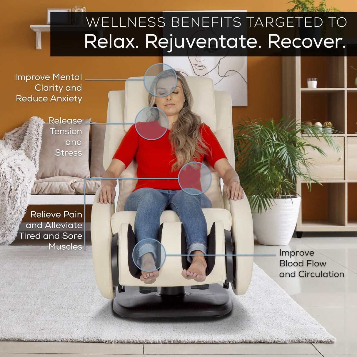 Human Touch WholeBody 7.1 Living Room Recliner Massage Chair - Full Body Professional Grade Personal Massage - Relaxation w Heat for Targeted Stress + Muscle Pain Relief with Foot Calf - Black Human Touch