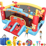 AKEYDIY Big Inflatable Bounce House for Big Kids, 13FT Outdoor Inflatable Bouncers with Blower, Double Basketball Hoop, Throw Ball Game, Punching Game, Jumping Bouncy Castle (Extra Large Bounce House) AKEYDIY