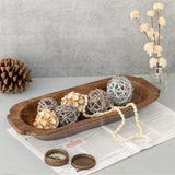 Mie Creations 16'' Large Wooden Dough Bowl for Decor, Huge Decorative Centerpiece Oval Tray Rustic Dough Bowls for Table | Mothers Day Gifts Thanksgiving Dining Christmas, Hand Turned Long Wood Bowl Mie Creations