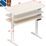 SHW Memory Preset Electric Height Adjustable Standing Desk, 48 x 24 Inches, Maple SHW