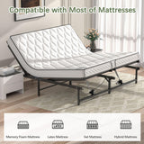 JAXPETY Adjustable Bed Frame King Electric Adjustable Bed Base with Head and Foot Incline Low-Noise Motor and Remote Control, Electric Bed Frame Fit for Most Mattress, Black JAXPETY