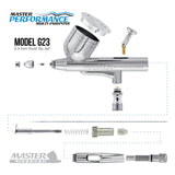 Master Airbrush Airbrushing System Kit with a G23 Multi-Purpose Gravity Feed Dual-Action Airbrush with 1/3oz. Cup and 0.3mm Tip, Mini Air Compressor, Hose, Storage Case, How-to-Airbrush ARC Link Card Master Airbrush