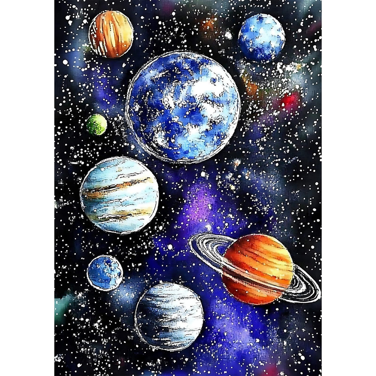 CEOVR Universe Planets Diamond Art Kits for Adults, 5D DIY Full Drill Space Stars Diamond Painting Dots Crystal Gem Art, Adult Crafts Kits Arts and Crafts, Wall Decor for Home Office 12x16inch CEOVR