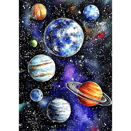 CEOVR Universe Planets Diamond Art Kits for Adults, 5D DIY Full Drill Space Stars Diamond Painting Dots Crystal Gem Art, Adult Crafts Kits Arts and Crafts, Wall Decor for Home Office 12x16inch CEOVR