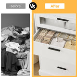 HOSTACK Modern 5 Drawer Dresser for Bedroom, Tall White Dresser Chest of Drawers with Metal Handles, Wood Dresser Storage Cabinet with Anti-Drop Fence & Fluted Glass for Living Room, Entryway, White HOSTACK