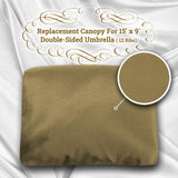 BenefitUSA 12 Ribs Umbrella Cover Canopy Replacement for 15' Double-Sided Patio Umbrella, Frame NOT Included(Taupe) BenefitUSA