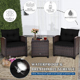 3 PCS Patio Furniture Set, OneSize, Black WoodArtSupply