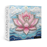 3D Crystal Diamond Lotus Jigsaw Puzzle 1000 Piece for Adult, Art Aesthetic Pretty Jewel Jigsaw Puzzles, Difficult Flower Plant Embroidery Puzzle Larkipuzz
