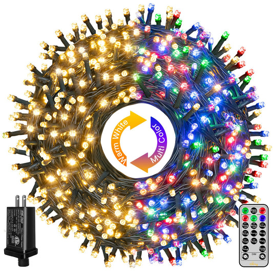 Ollny Christmas Lights, 210FT 640LED Color Changing Christmas Tree Lights with 11 Modes Remote Control, Waterproof Outdoor Christmas Lights for Outside Indoor Patio Weddings Xmas Decorations