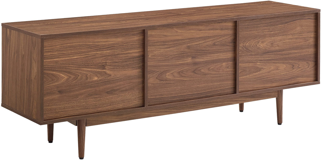 Crosley Furniture Liam Large Vinyl Record Storage TV Stand and Entertainment Center, Media Console, Walnut Crosley Furniture