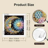Stalente Diamond Painting Kits for Adults, 5D Special Shape Diamond Art Kits for Beginners, Crystal Rhinestones Diamond Painting for Home Wall Decoration Gift 12×12inch, Sun and Moon Stalente