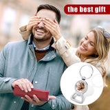 Patelai 10 Pieces Sublimation Blank Keychains Sublimation Metal Blank Bottle Opener Keychains Aluminum Heat Transfer Sublimation Key Rings Customized Sublimation Photos (Round, Rectangle) Patelai