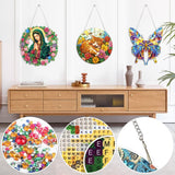 Zariocy Hanging Diamond Art Ornament Shells Kits for Adults – Special Crystal Double Sided Pendant, DIY Seaside Scenery Diamond Painting Acrylic Board Window Pendants Home Wall Hanging Decor 8x8 inch Zariocy