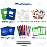 Skillmatics Storybook Art Kit - Create Adventure Stories, DIY Craft & Writing Kit with 300+ Stickers, Scrapbooking & Journal Activity, Gifts for Kids Ages 5, 6, 7, 8, 9, 10 Skillmatics